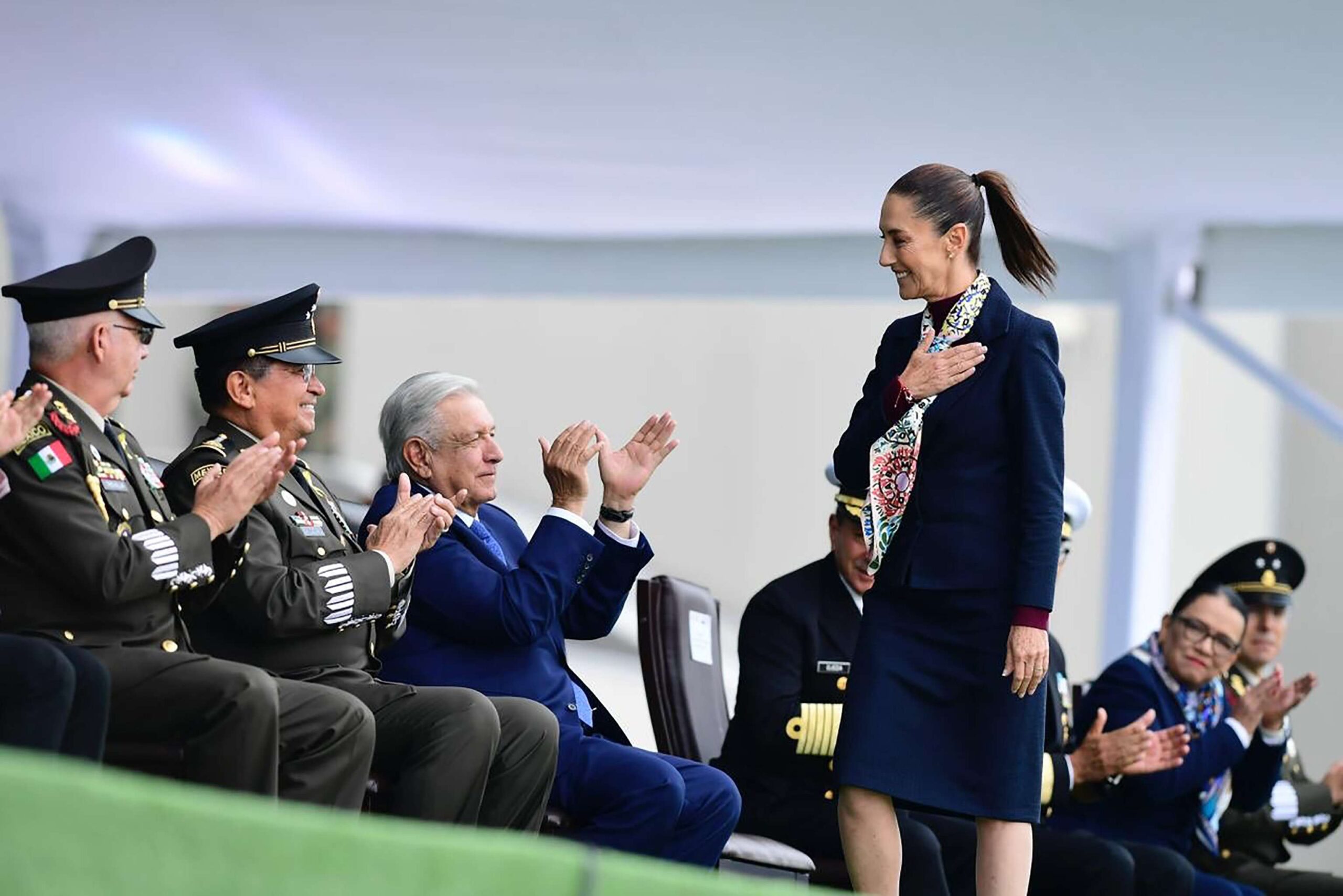 La presidenta electa de México, Claudia Sheinbaum Pardo, asiste a un evento en el Heroico Colegio Militar el martes 10 de septiembre de 2024 en la Ciudad de México. © Octavio Gomez Pina/PI via ZUMA Press Wire/Shutterstock