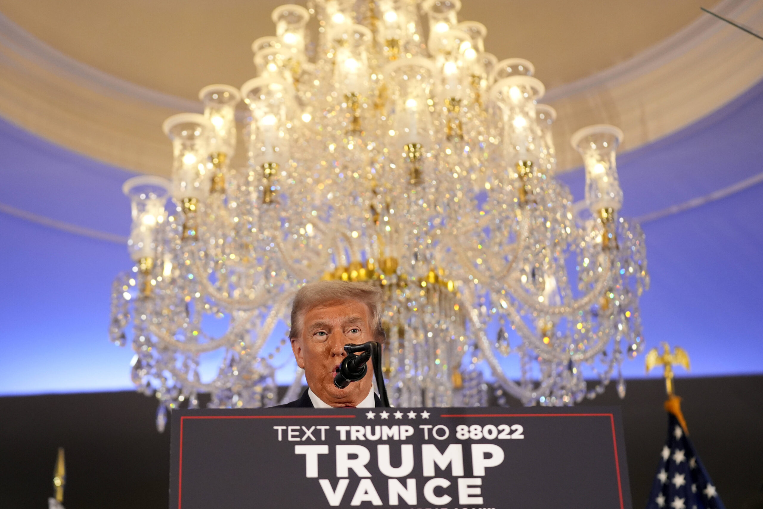 Donald Trump habla en un acto en Miami el lunes 7 de octubre de 2024 © AP Foto/Alex Brandon