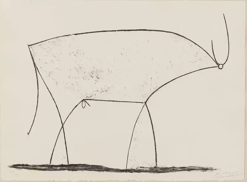 Pablo Picasso, «El toro», serie litográfica, 1945 (detalle).