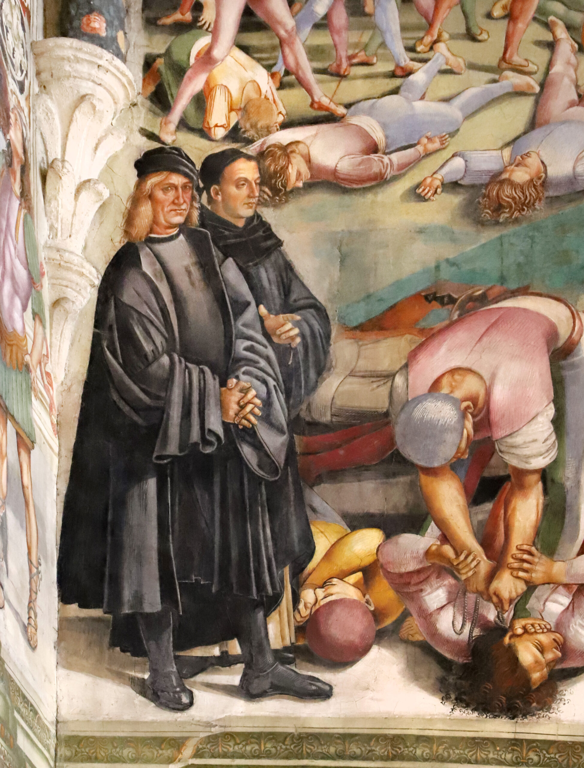 Luca Signorelli, «Sermón y hechos del Anticristo» (detalle), catedral de Orvieto (1499).
