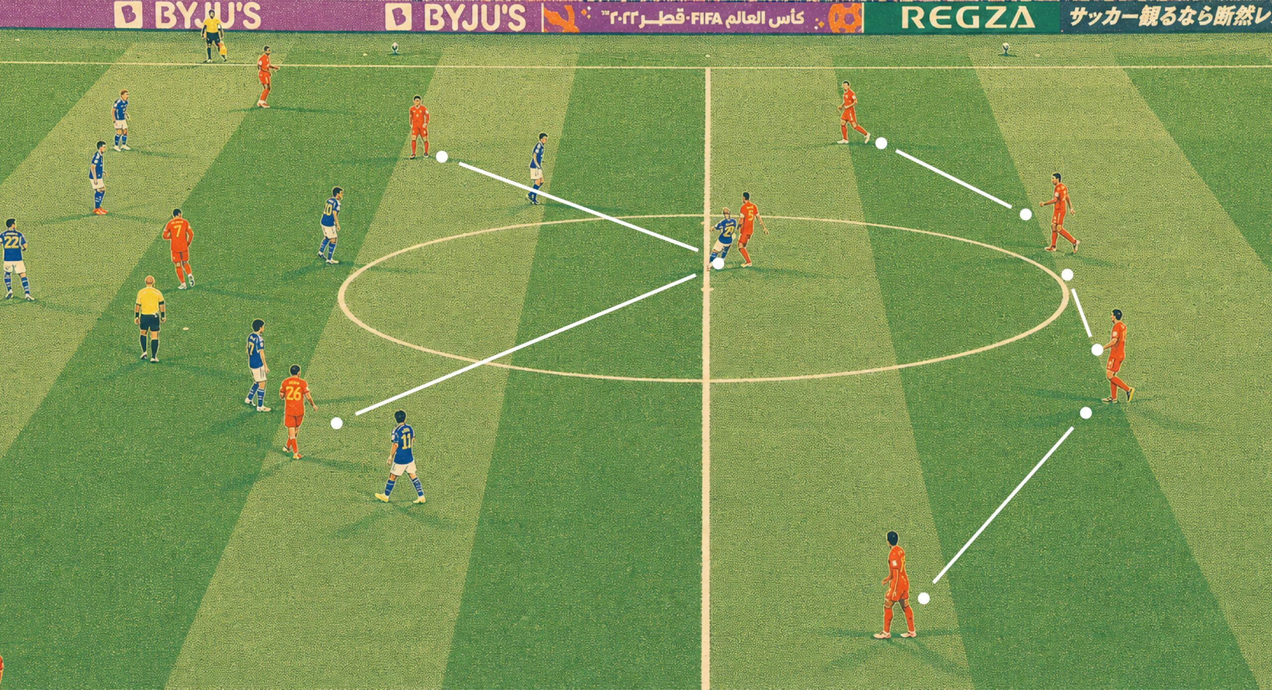 En 2022, la selección española de Luis Enrique se desplegaba de forma perfectamente ordenada y simétrica.
