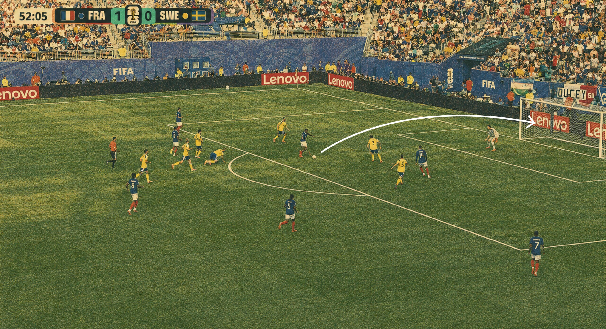 Aquí se muestra la jugada del segundo gol.