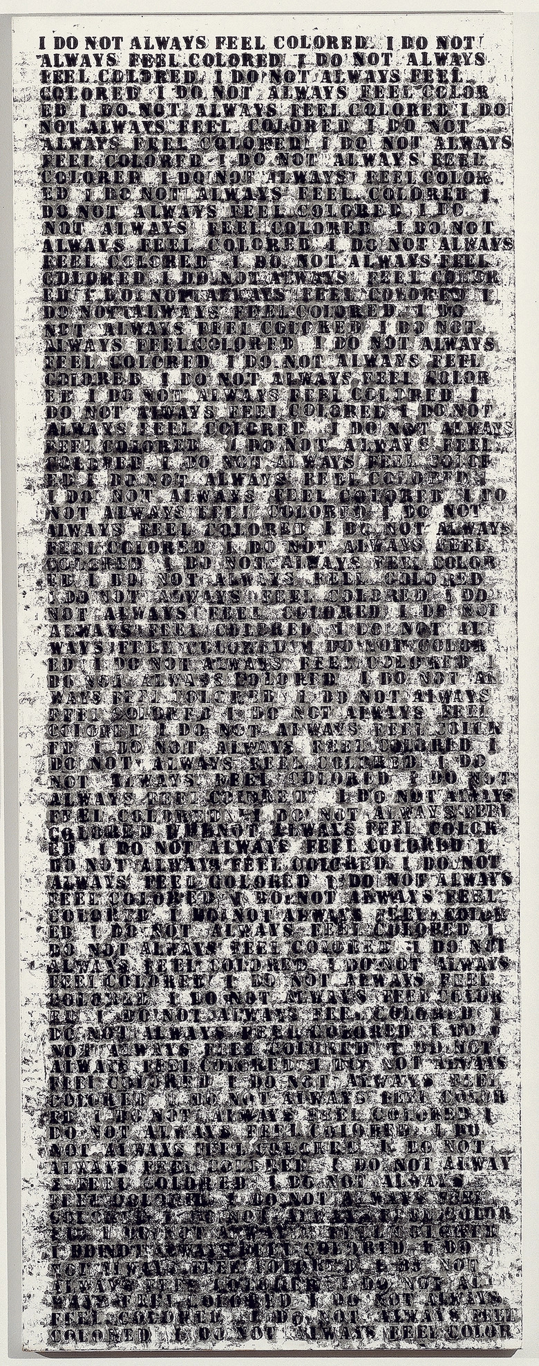 Glenn Ligon, Sin título (I Do Not Always Feel Colored), 1990, óleo y yeso sobre madera