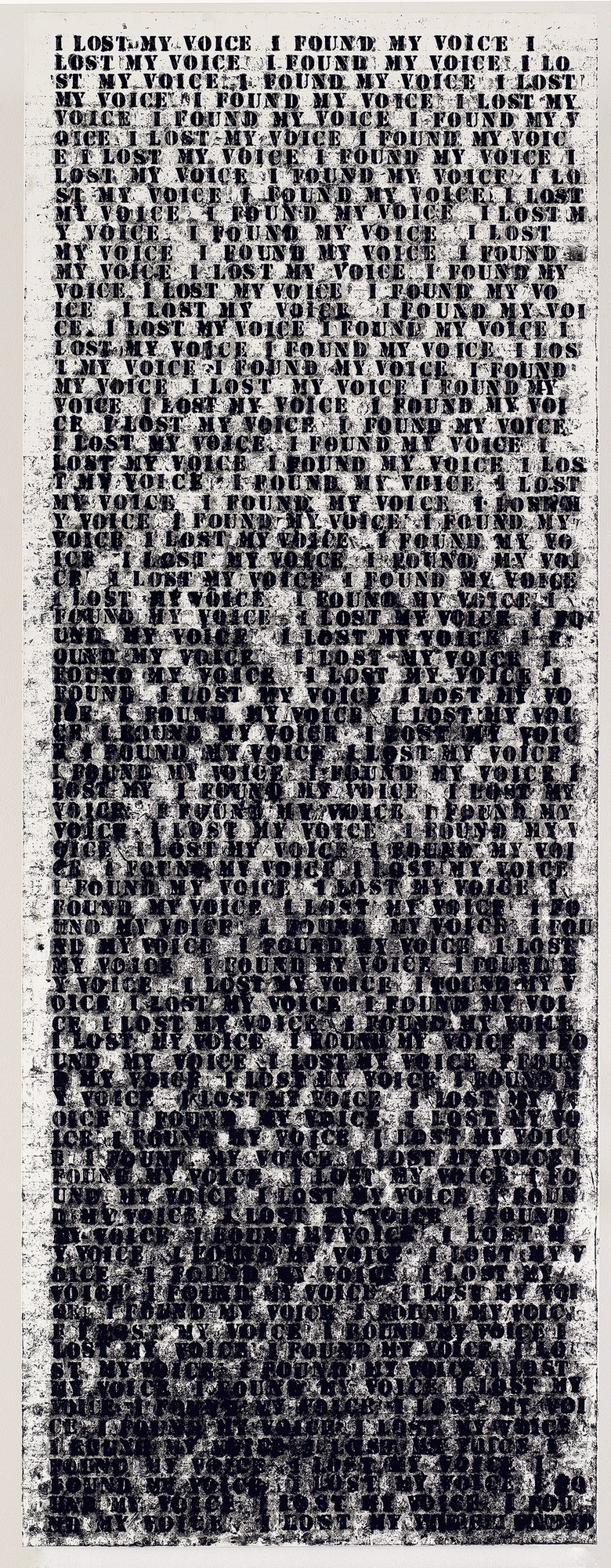 Glenn Ligon, Sin título (I Lost My Voice I Found My Voice), 1991.