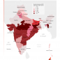 Carte qui répresente la croissance du PIB en Inde par térritoire (en %)