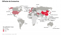 Carte diffusion pandémie COVID-19 monde Observatoire du Coronavirus