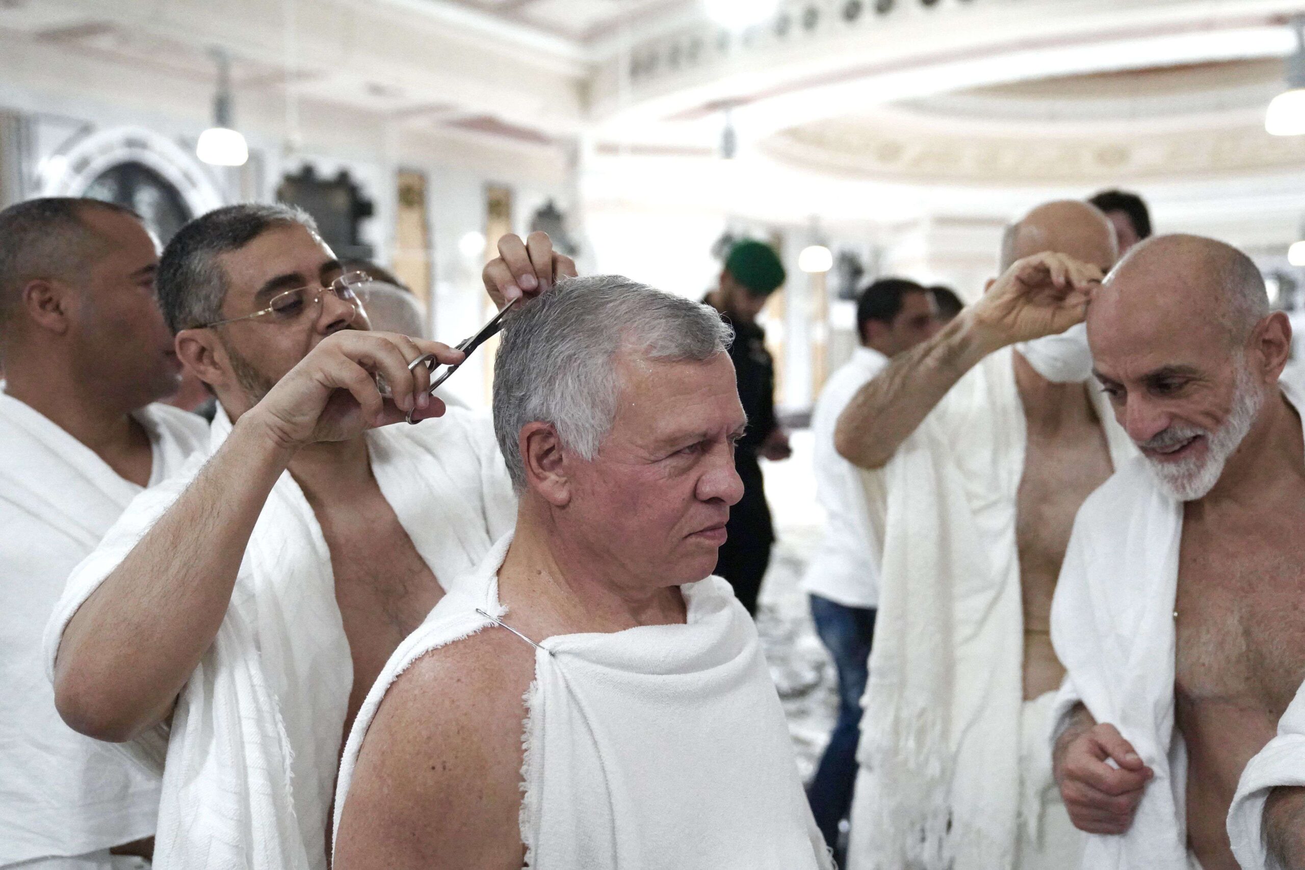 Durant la 'Oumra' du roi de Jordanie, à la Mecque, le 19 avril 2023 © Royal Hashemite Court/UPI/Shutterstock 
