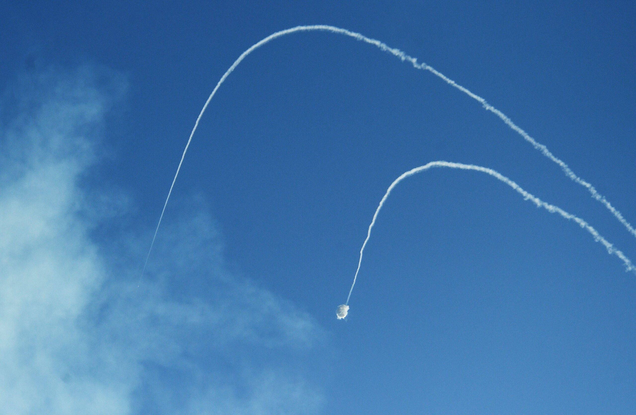 Le dôme de fer israélien intercepte des roquettes tirées depuis Gaza. © Stringer/SPUTNIK/SIPA