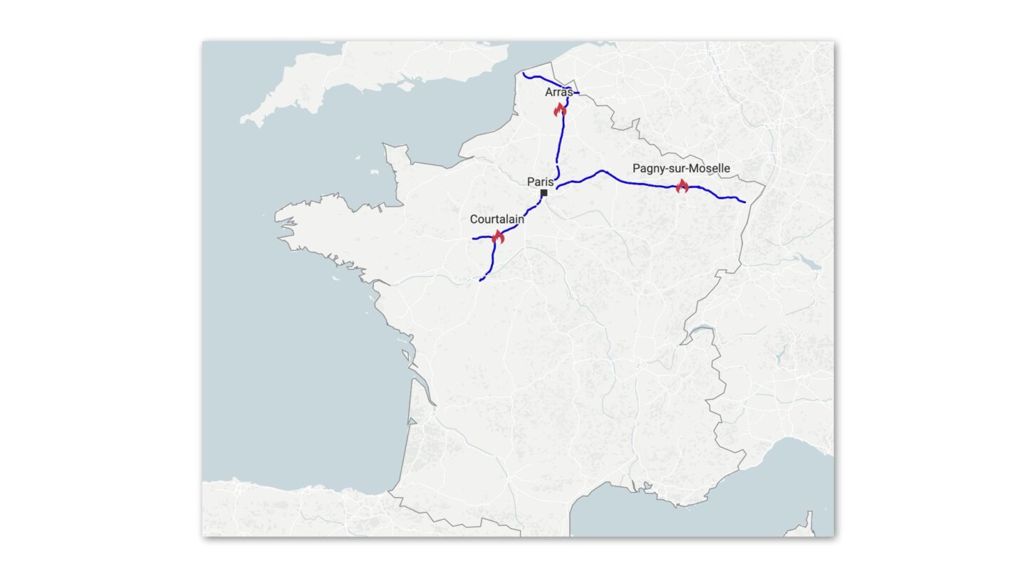 JO de Paris 2024 Cartographie des sabotages du réseau SNCF avant la