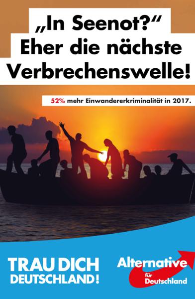 «’En détresse?’ Plutôt la prochaine vague de crimes !  Une hausse de 52% de la criminalité liée à l'immigration en 2017.»