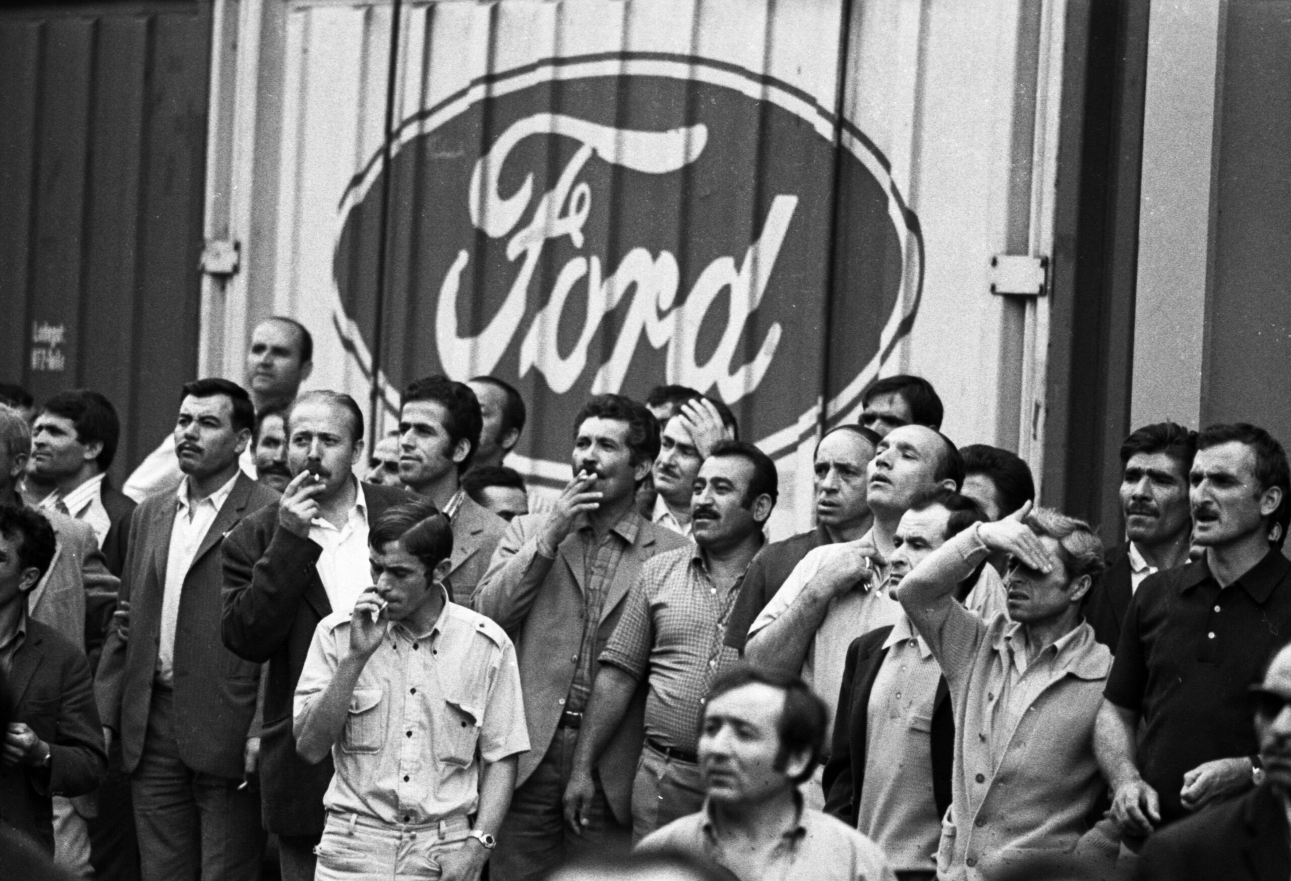 Grève spontanée à l'usine Ford à Cologne du 27 au 29 août 1973. © Klaus Rose/SIPA