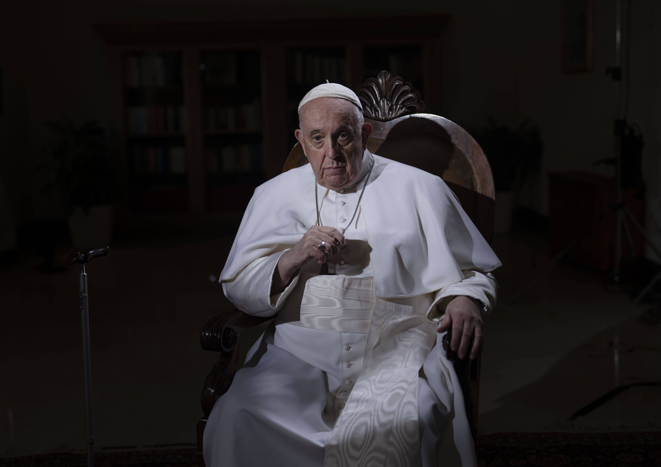 Le pape François lors d'un entretien avec Associated Press au Vatican, le mardi 24 janvier 2023. © AP Photo/Domenico Stinellis