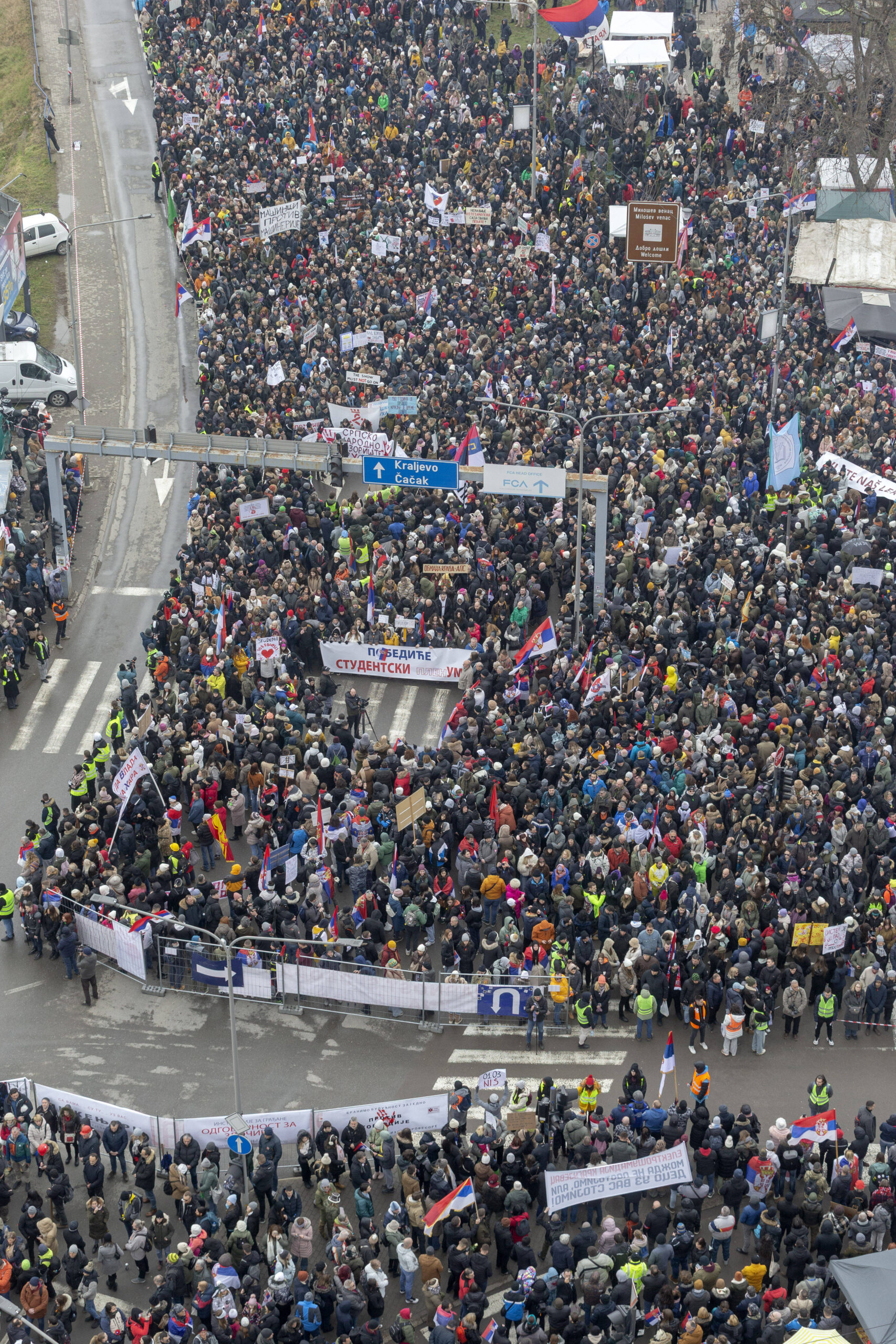 Kragujevac, Serbie, 15 févrrier 2025. © AP Photo/Marko Drobnjakovic