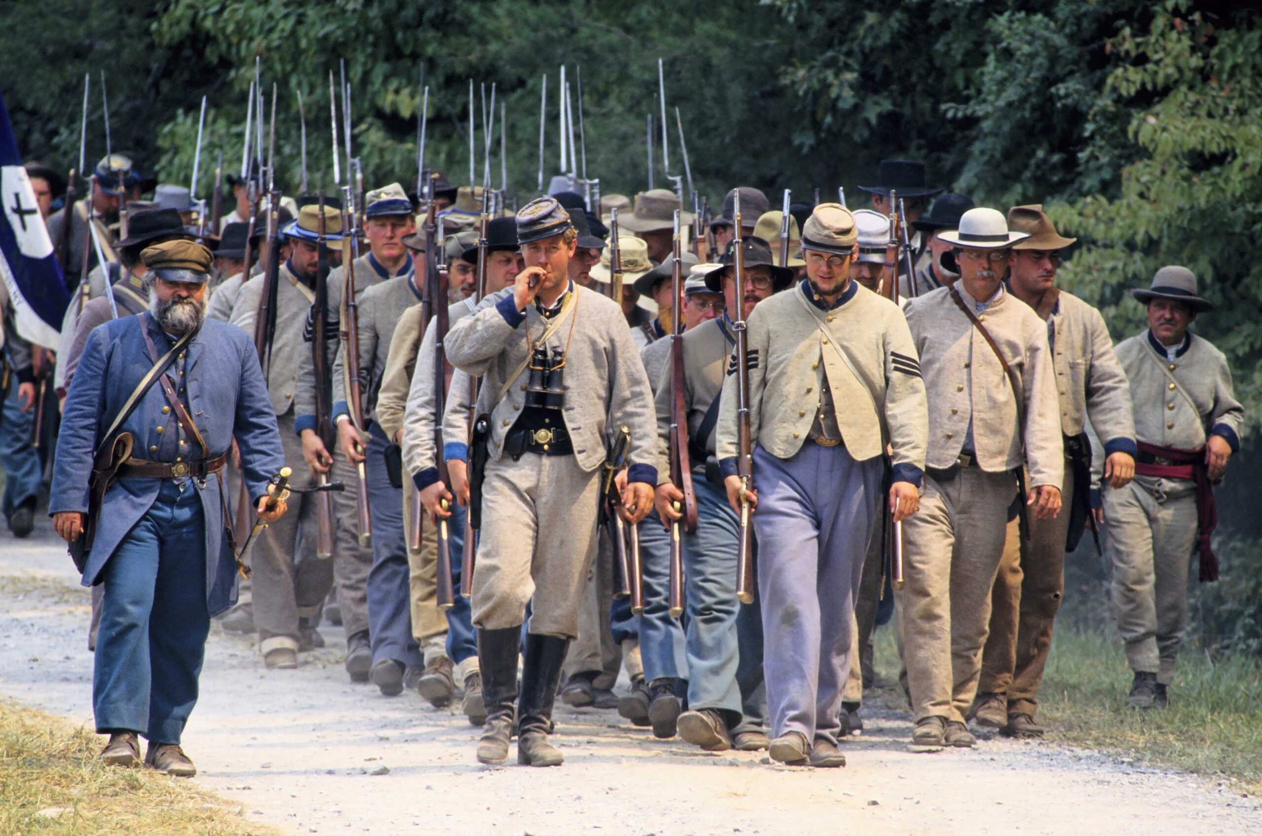 Reconstitution historique annuelle de la Bataille de Tunnel Hill (1850), à l'origine de la dernière offensive du General Sherman de l'Armée de l'Union sur Atlanta. © SIPA