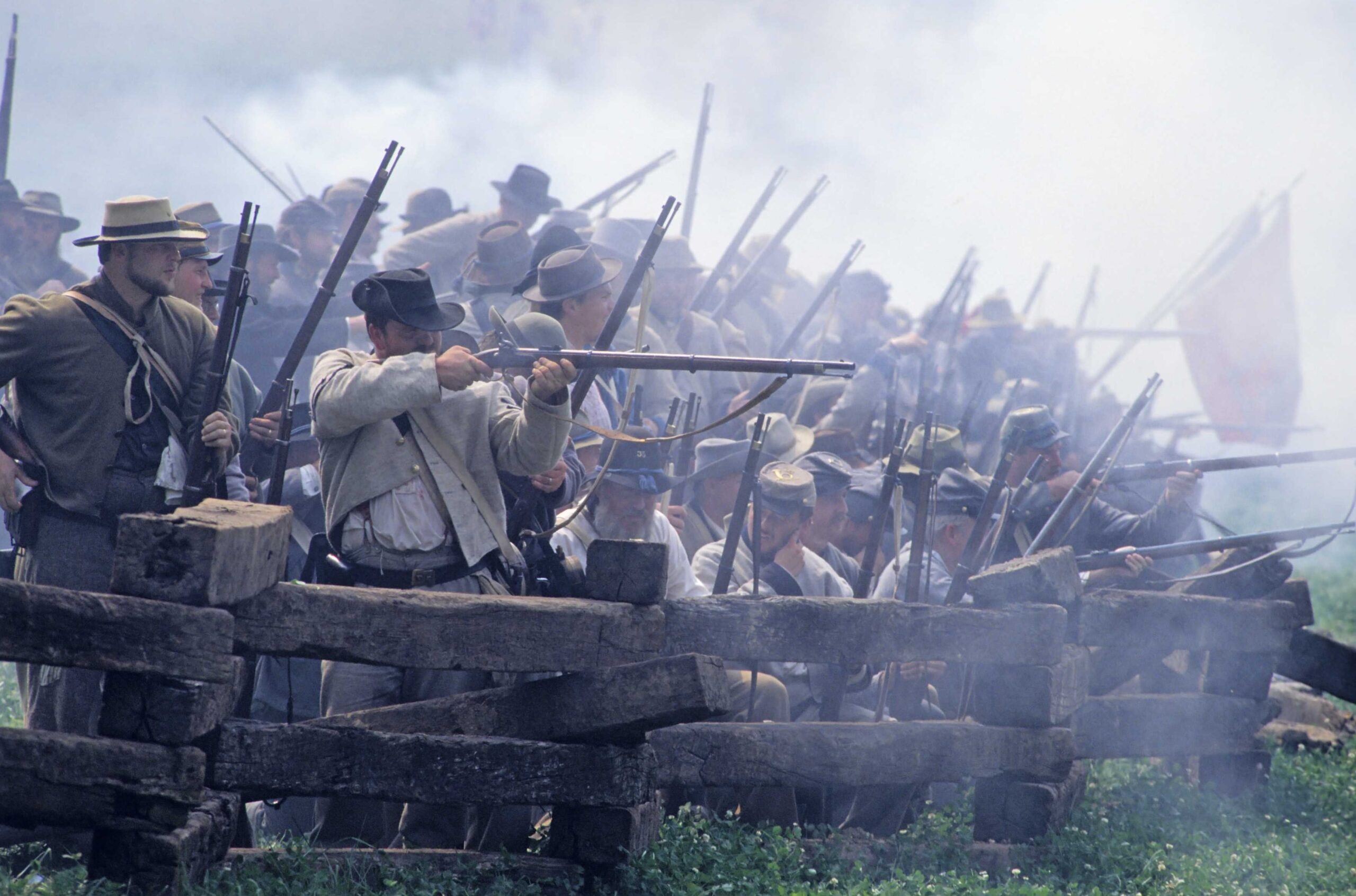 Reconstitution historique annuelle de la Bataille de Tunnel Hill (1850), à l'origine de la dernière offensive du General Sherman de l'Armée de l'Union sur Atlanta. © SIPA