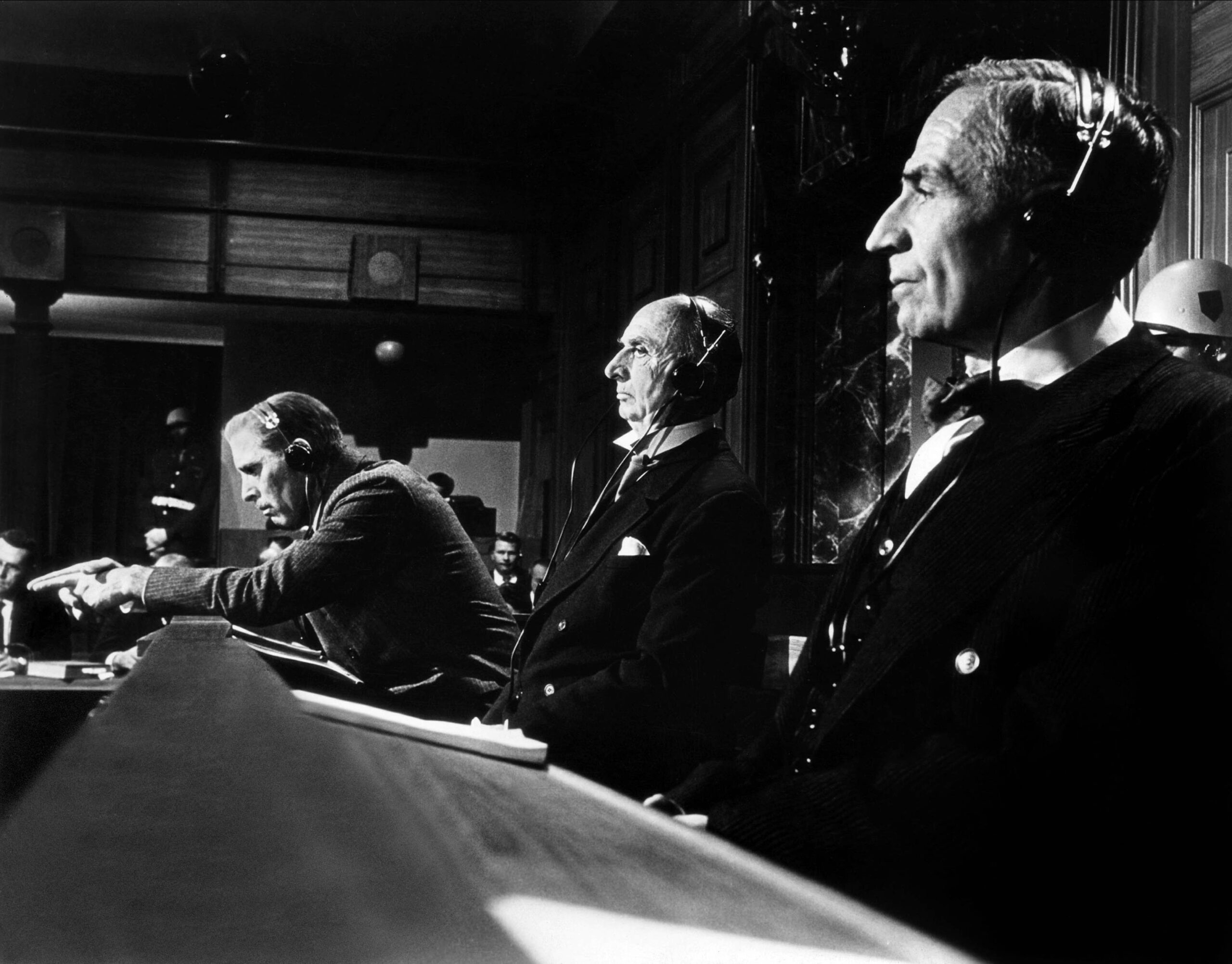 Burt Lancaster jouant le personnage du Dr Ernst Janning dans le film «Jugement à Nuremberg» de Stanley Kramer. © Mary Evans/All Film Archive/SIPA
