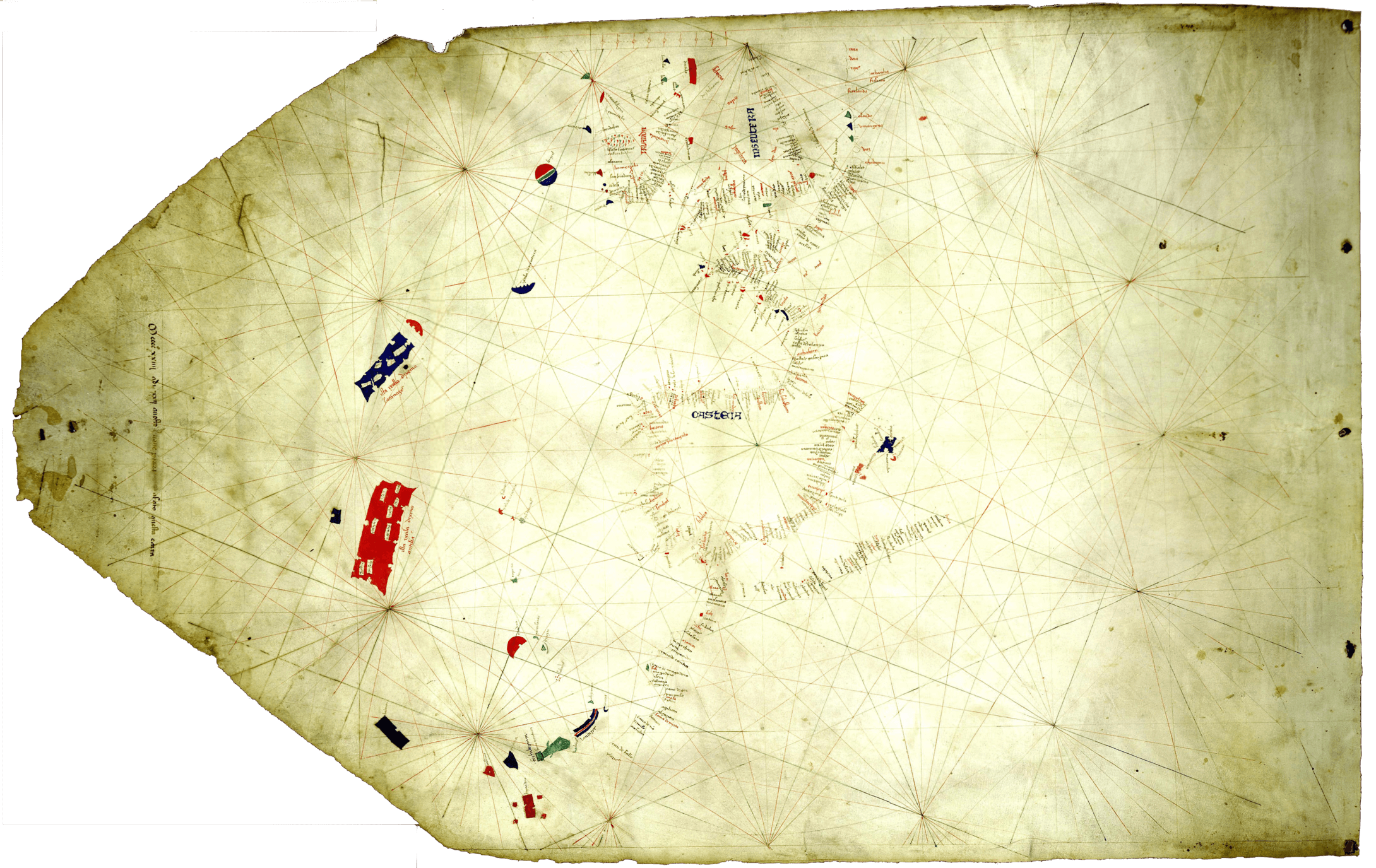 Zuane Pizzigano, carte-portulan des côtes européennes et africaines, 1424.