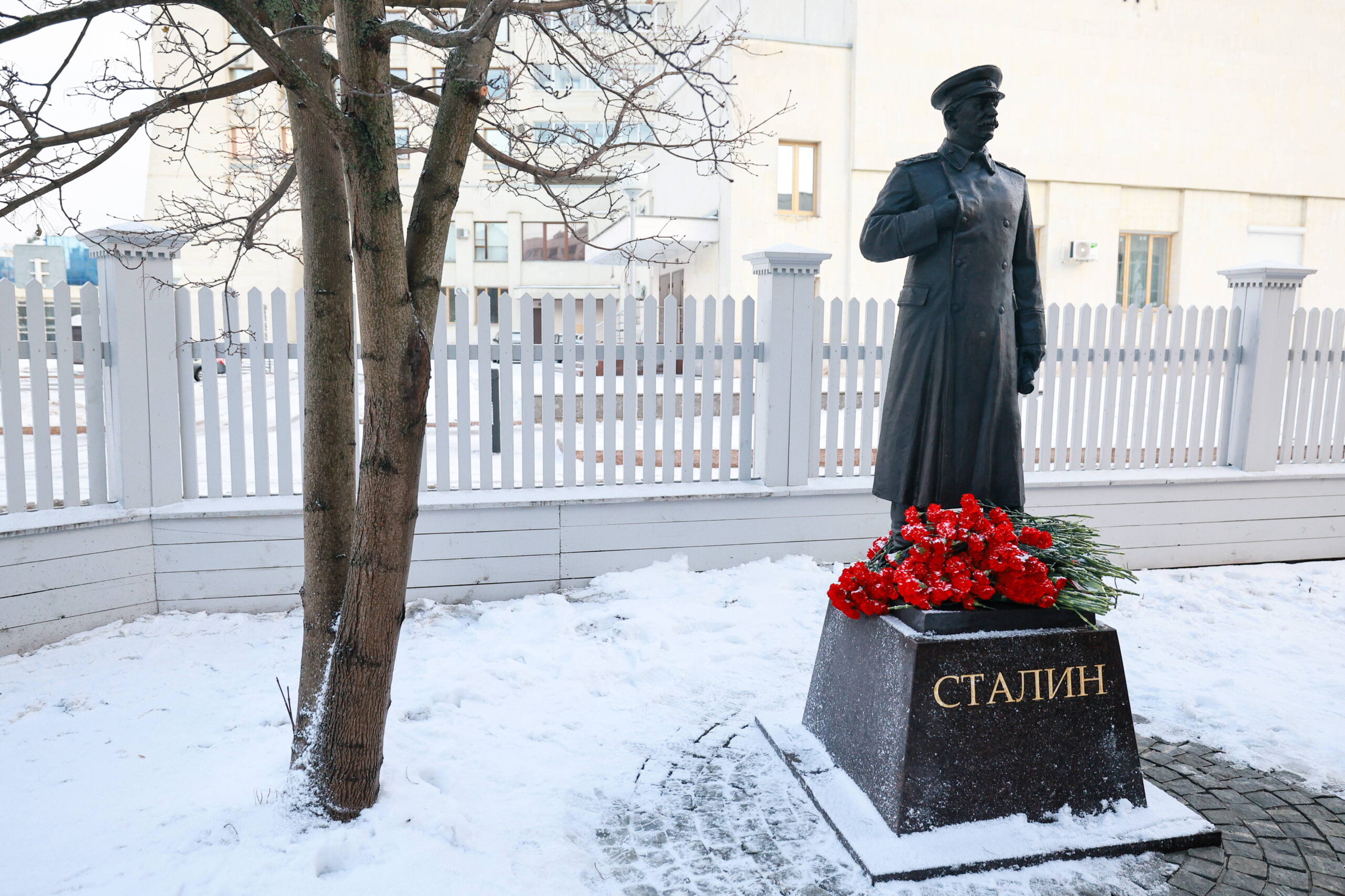Monument dédié à Joseph Staline au musée Vologoskaya Ssylka, une annexe du musée-réserve d'État de Vologda. © Vladimir Smirnov/TASS/Sipa USA
