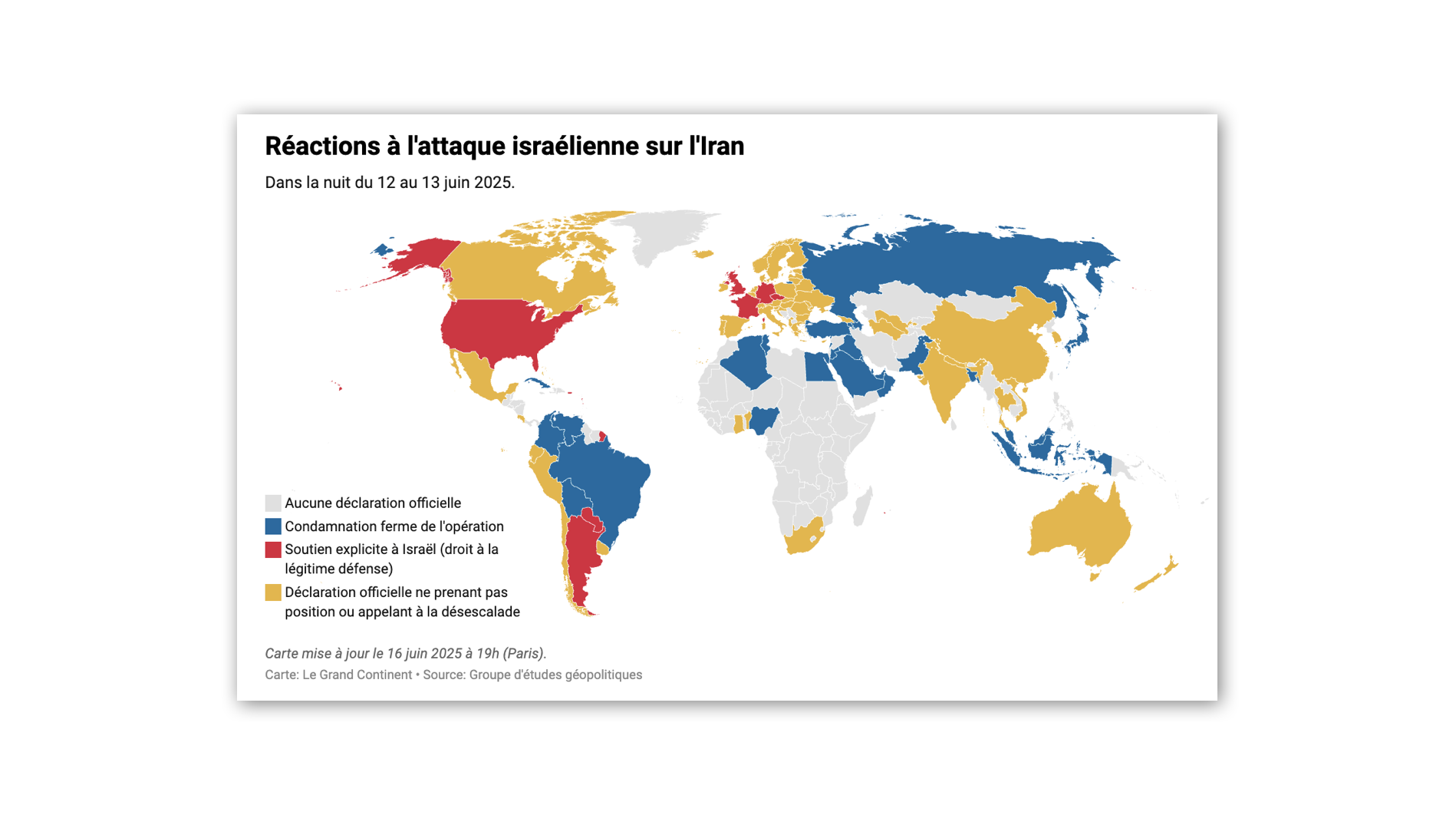 Guerre : Le monde face aux frappes d'Israël en Iran : cartographier les ...