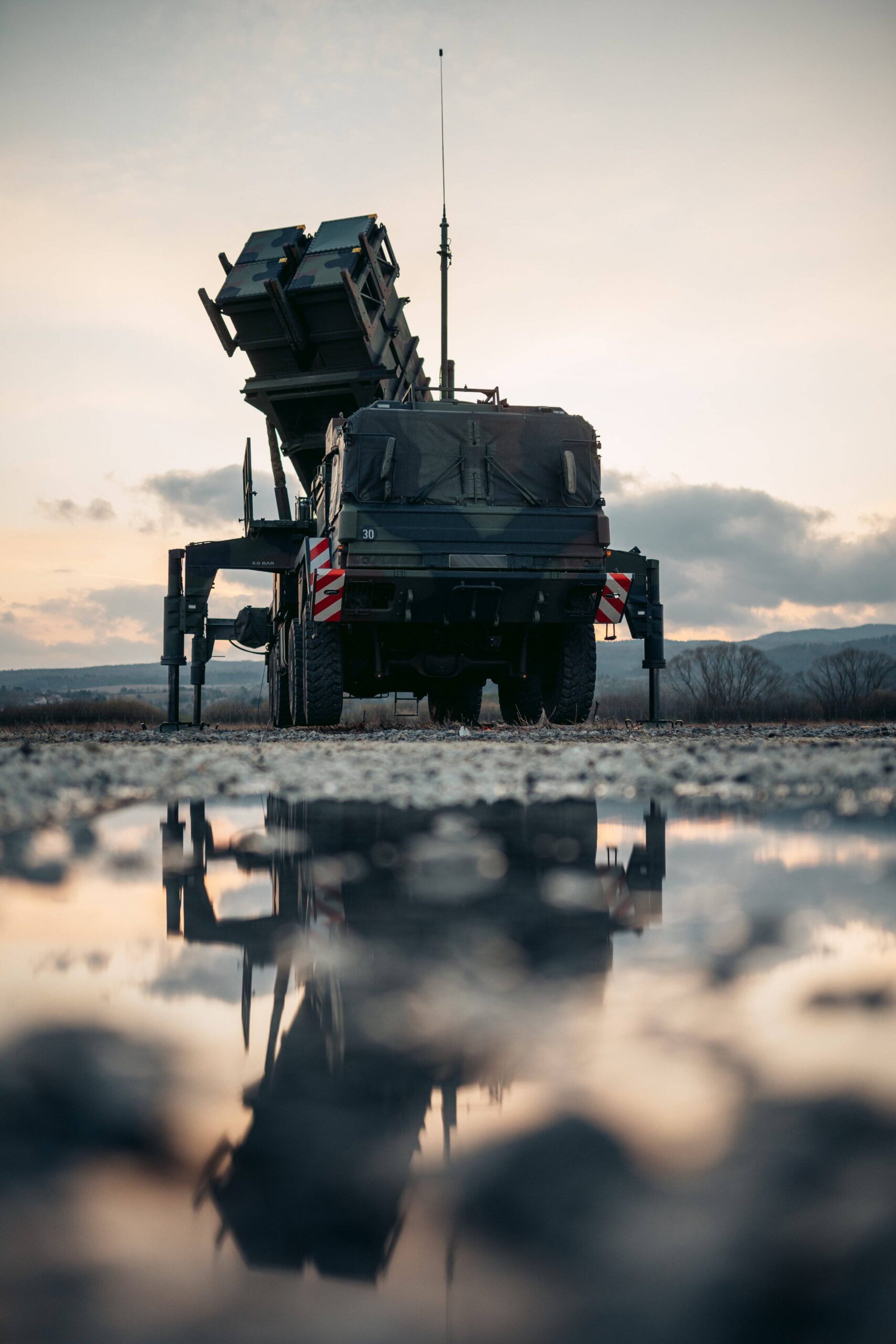 Le système de missiles antiaériens Patriot de l'armée allemande est intégré à un exercice conjoint de l'OTAN en Slovaquie le 21 avril 2022. © EPN/Newscom