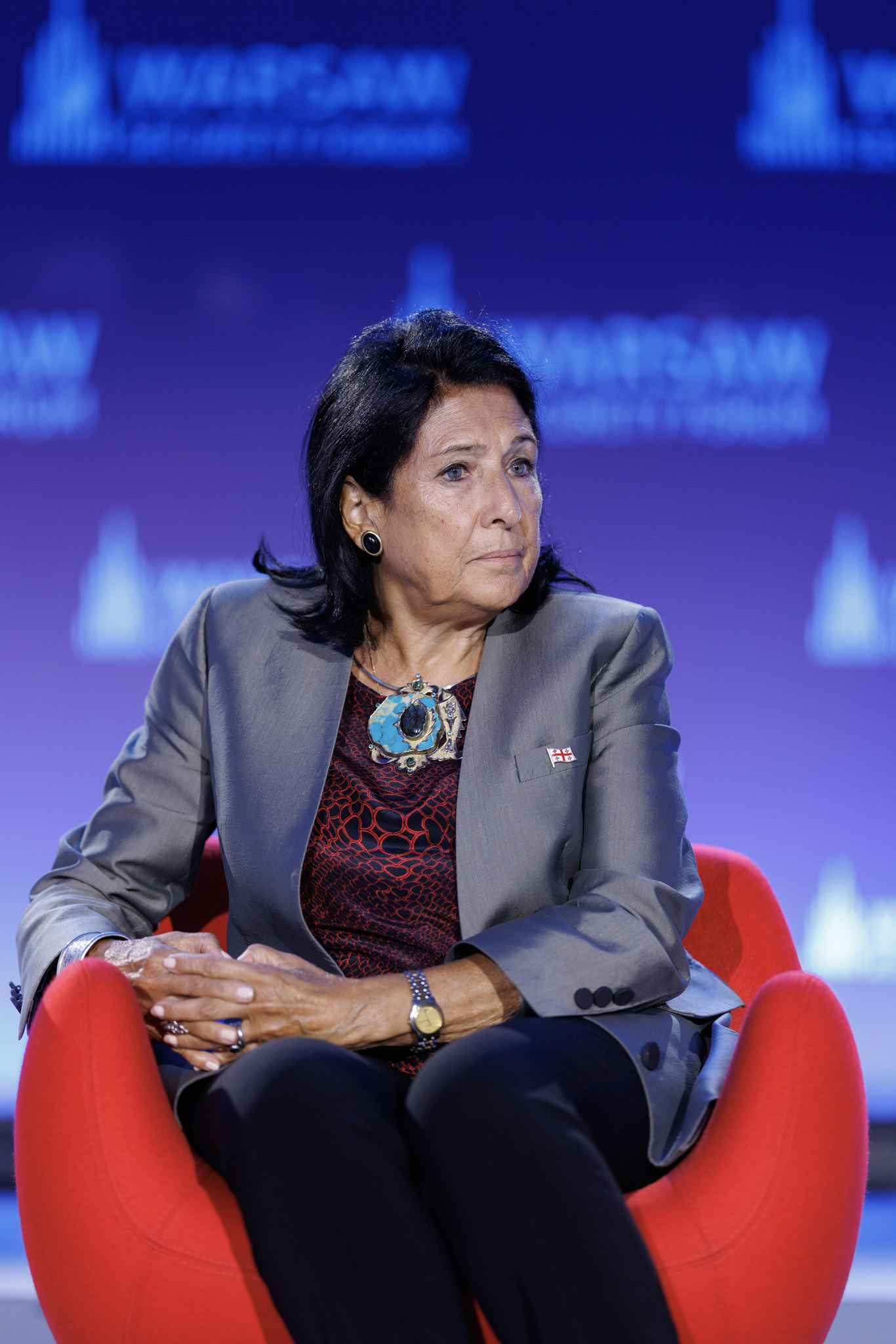 Salomé Zourabichvili au Warsaw Security Forum le 30 septembre 2025.