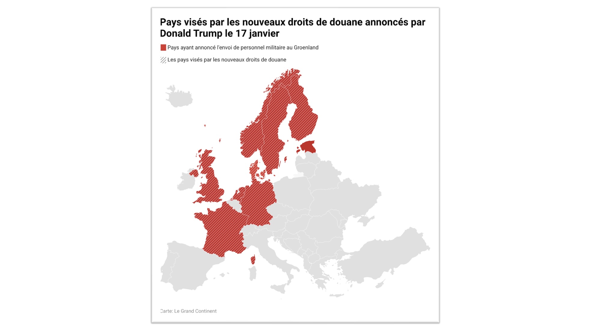 Donald Trump annonce l’imposition de droits de douane sur huit pays européens en réponse à l’envoi de personnel militaire au Groenland
