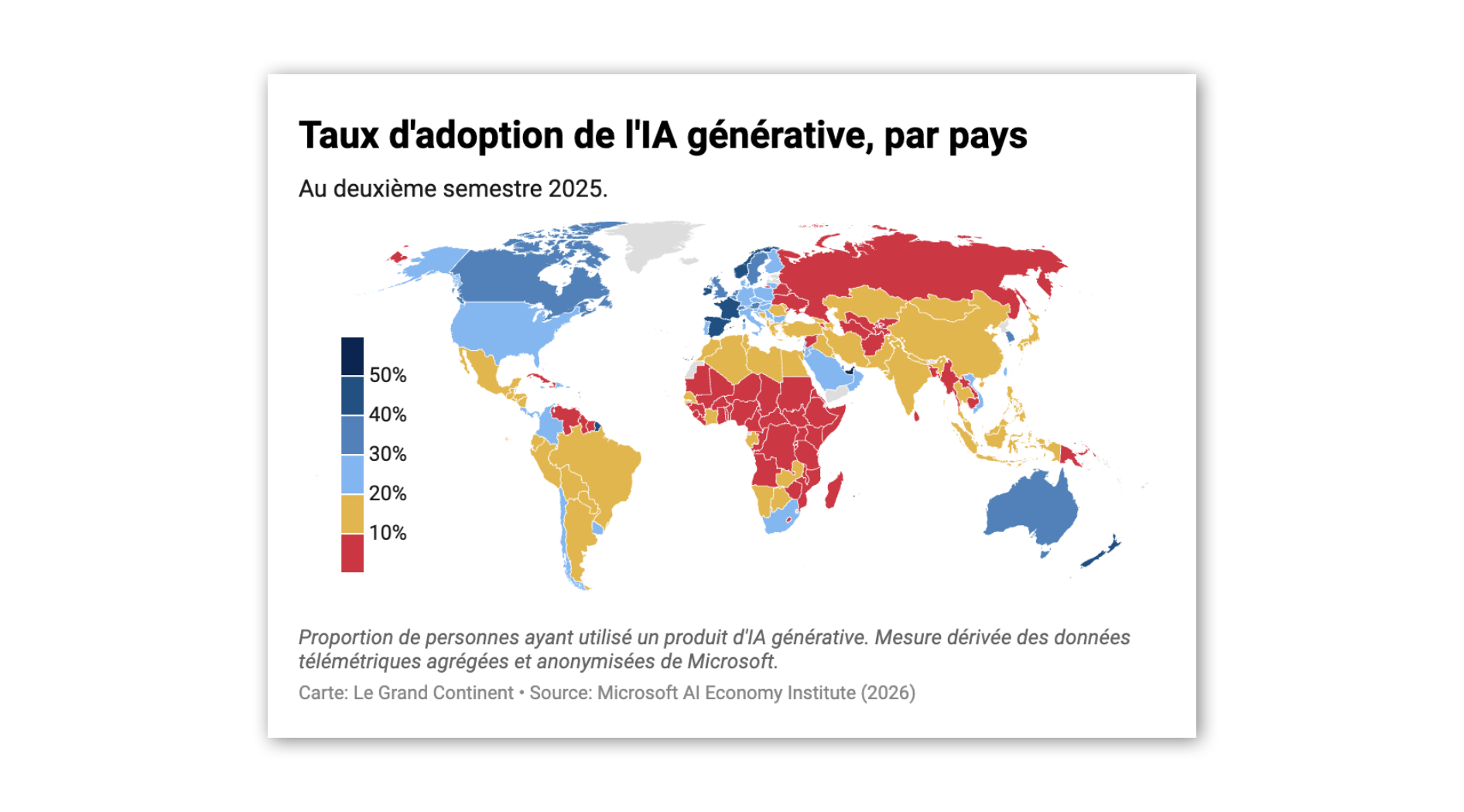 Les États-Unis et la Chine sont en retard sur l’Europe en matière d’adoption de l’IA