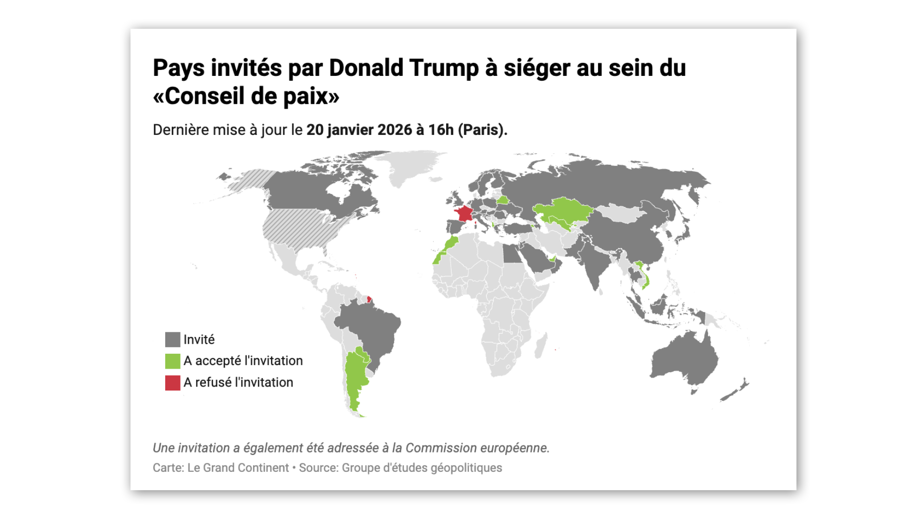 La France est le seul pays à avoir refusé l’invitation de Trump à rejoindre son « Conseil de paix », selon notre recension