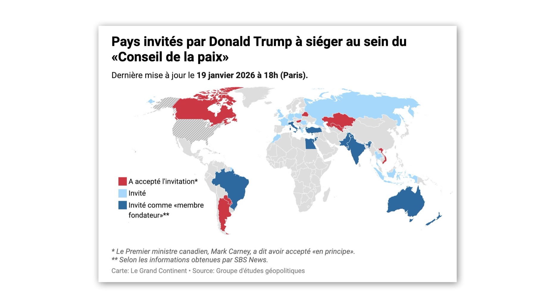 Quels pays ont été invités par Trump à rejoindre le « Conseil de la paix » ? [Carte exclusive]