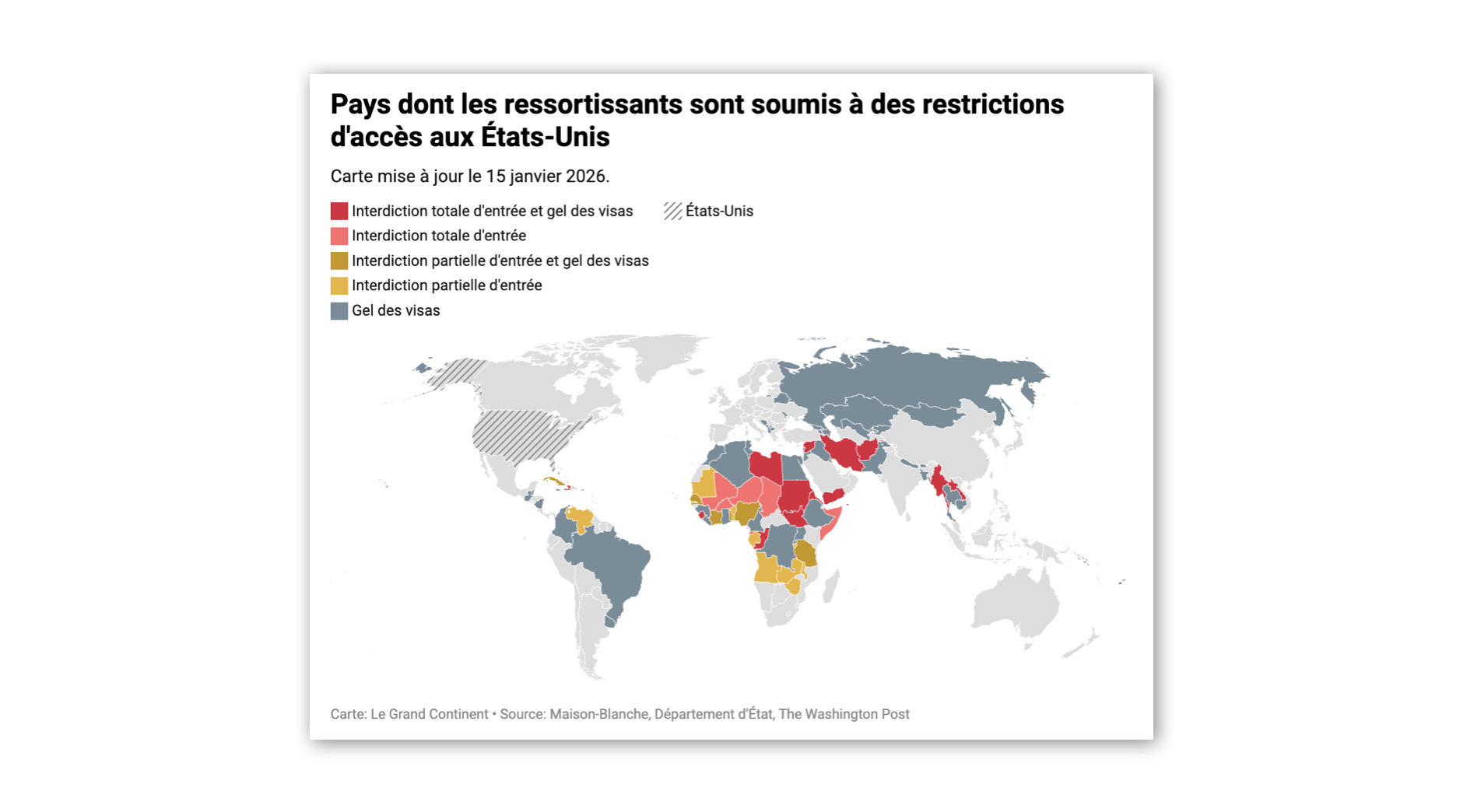 Les citoyens de 90 pays font face à des restrictions d’accès aux États-Unis