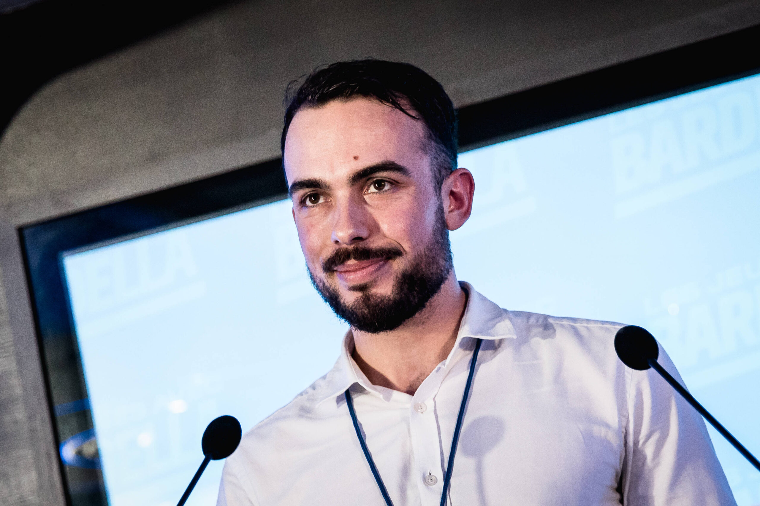 Pierre-Romain Thionnet lors de la soirée de lancement du mouvement «Les Jeunes avec Bardella» le 27 janvier 2024. 