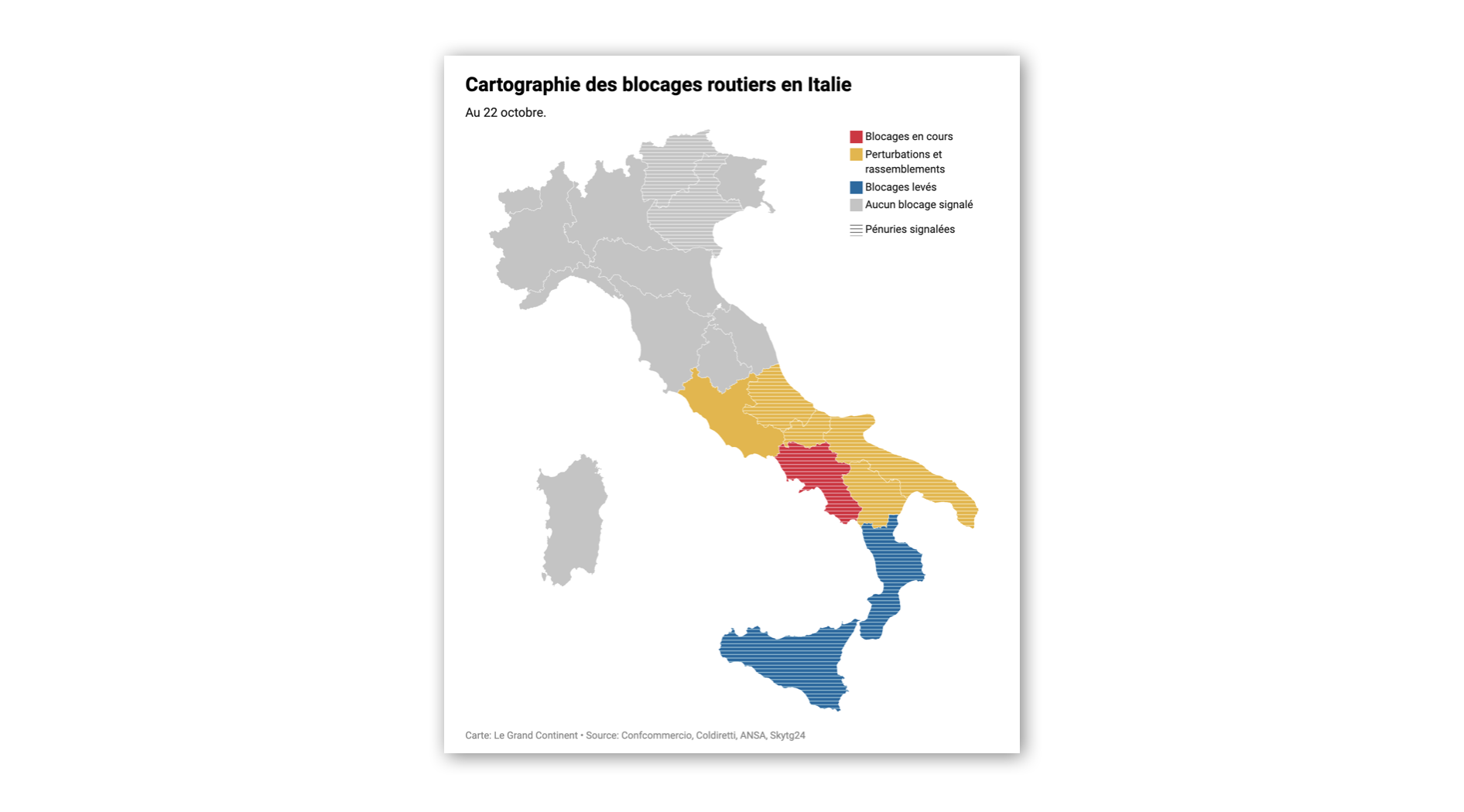 En Italie, la grève des camionneurs paralyse le Sud du pays