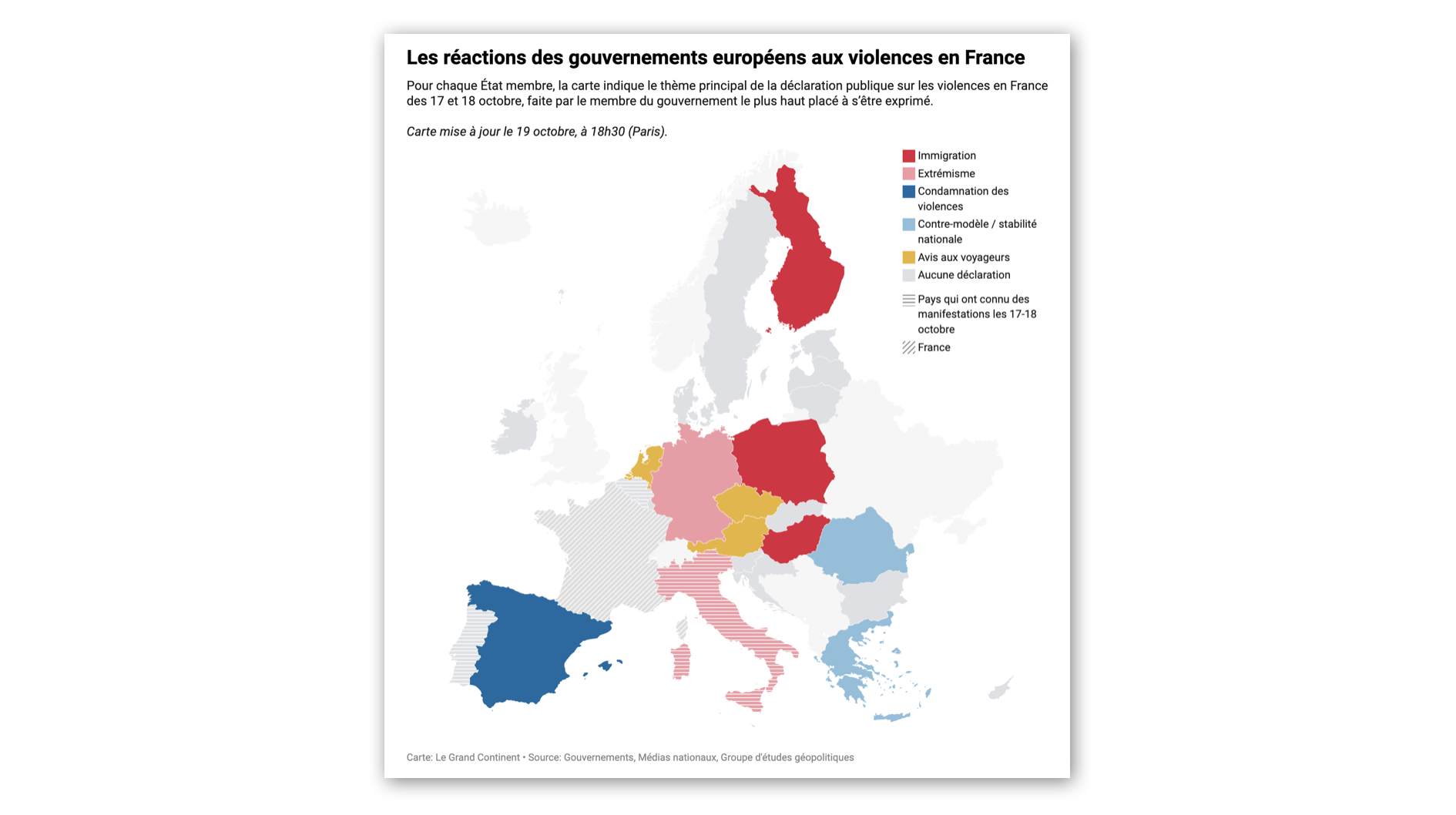 Cartographier les réactions internationales aux violences en France